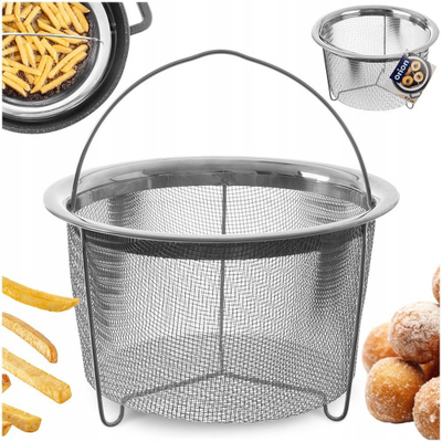 Shportë për skuqje ORION 124484, çelik inox, 21 cm, argjendtë