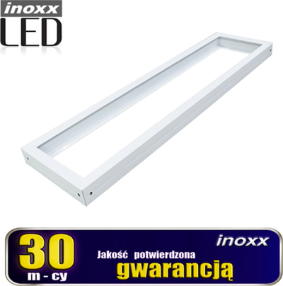 Kornizë sipërfaqësore INOXX PAN PLF 120/30 FS, për panel LED 120x30cm, alumini, e bardhë