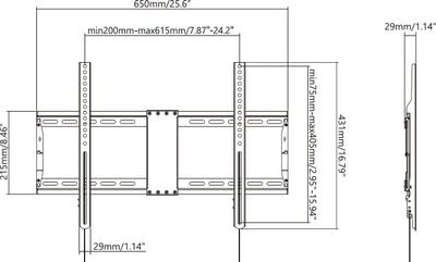Mbajtëse muri për TV Vision VFM-W6X4V/2, 37-70", 60 kg, e zezë