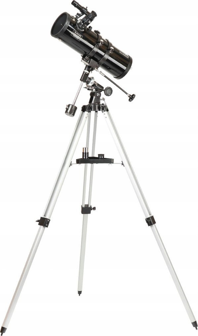 Teleskop reflektor Sky-Watcher Synta, montim ekuatorial, trekëmbësh alumini, i zi