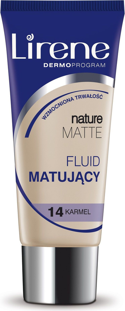 Fondatinë Lirene Nature Matte No. 14 Caramel, mbulim natyral, 30 ml