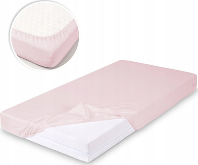 Çarçaf fitted BabyMatex Bamboo Cotton, 70x140 cm, për krevat kalamajsh, rozë