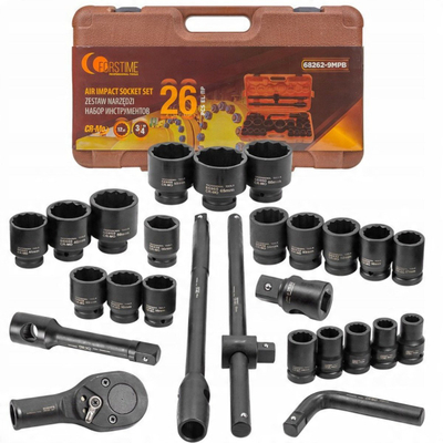 Set çelësa goditës Forstime 3/4", 26 copë, 17–65 mm, me kuti