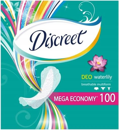 Peceta higjienike përditshme Discreet Multiform Waterlily, me erë lule, 100 copa