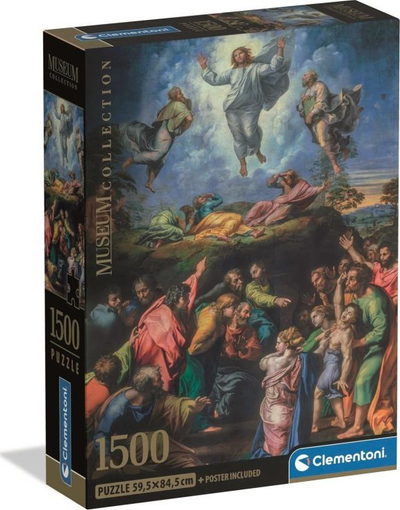 Puzzle Clementoni Museum Collection Transfiguration by Raffaello, 1500 pjesë, me poster, shumëngjyrësh