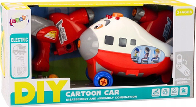 Lodra aeroplan DIY, me mjete montimi, helikë rrotulluese, i kuq