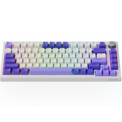 Tastierë gaming PROOVE Coupe, mekanike, wireless Bluetooth 5.3 2.4GHz, me ndriçim RGB, e bardhë