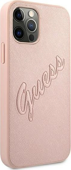 Mbulesë telefoni Guess GUHCP12LRSAVSRG për iPhone 12 Pro Max 6.7", hardcase Saffiano, rozë