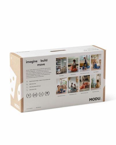Set lodrash modulare MODU Dreamer, set startues i madh, mbi 25 forma ndërtimi, ngjyrë mente dhe jeshile