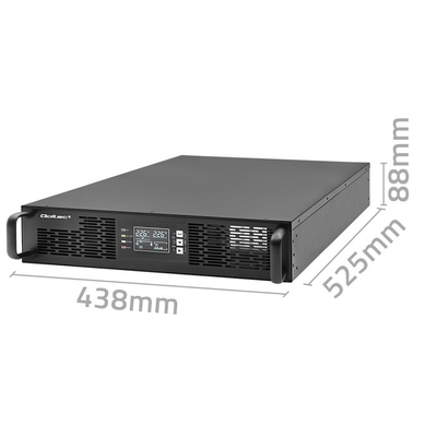UPS për rack Qoltec Zlon, 2KVA 2000W, Power Factor 1.0, i zi