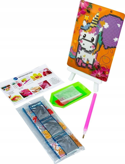 Set mozaik me diamant Panta Plast Unicorn, 5D, 10x15 cm, shumëngjyrësh