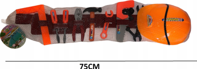 Set lodrash veglash me helmetë dhe rrip, plastikë, 60cm, shumëngjyrëshe