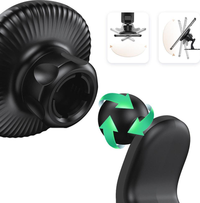 Mbajtëse magnetike për veturë Ugreen LP292, rrotullim 360°, ngjitës 3M, e zezë