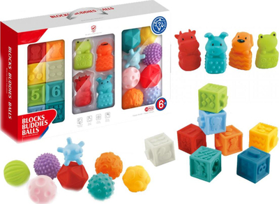 Set lodrash sensory Askato 108674, 20 copë, për foshnja, shumëngjyrësh