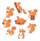 Set dekorimi LearnHow Autumn Decorations Squirrels, 8 copë, me ketra, portokalli