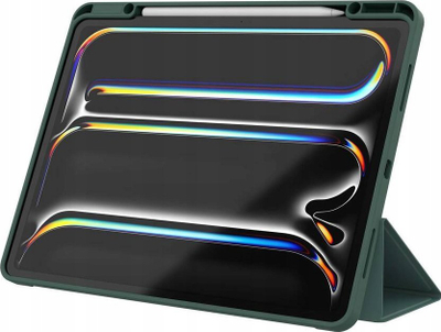 Mbrojtëse folio JCPal DuraPro për iPad Pro 13" M4 M5, me mbajtëse Apple Pencil, jeshile e errët