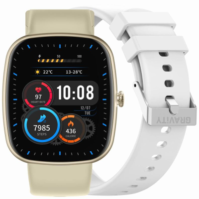 Smartwatch GRAVITY GT18-8, 1.83", Bluetooth, gold me bezhë