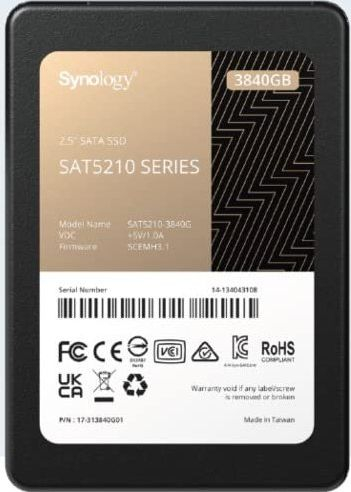 SSD Synology SAT5210, 2.5", 3.84TB, SATA III, ngjyrë e zezë