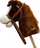 Lodër pelushi kali me shkop HOBBY HORSE, 95cm, me rrota dhe tinguj, kafe