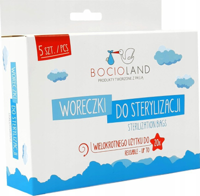 Qese sterilizimi për mikrovalë Bocioland, 5 copë, të ripërdorshme, transparente