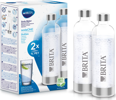Set shishesh BRITA Bottles for SodaOne, 0.8L, 2 copë, transparente