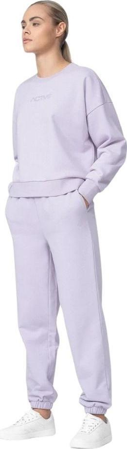 Bluza sportive 4F W H4L22 BLD023, oversize, për femra, vjollcë e lehtë