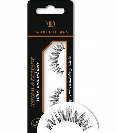 Qerpikë të rremë Fashion Design Natural FD, 100% qime natyrale, volum mesatar, të zinj