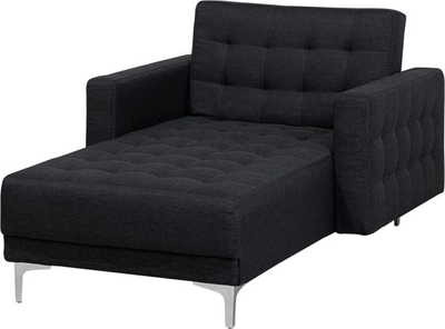 Shezlong stofi Beliani Aberdeen, 168 cm, këmbë metal, gri e errët