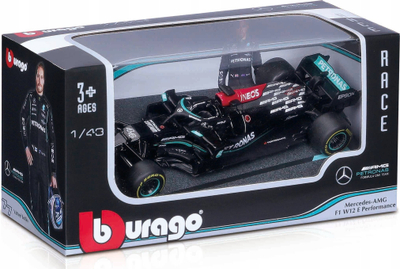 Makina model Bburago Mercedes AMG F1 W12 2021, diecast 1/43, Valtteri Bottas, e zezë