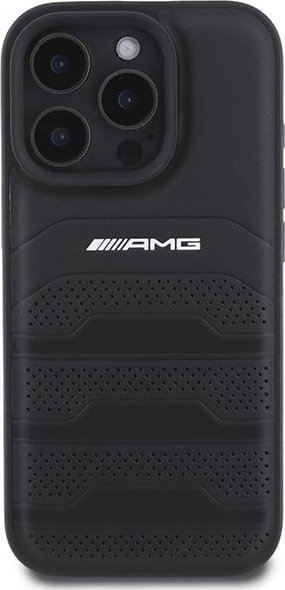 Mbrojtëse telefoni AMG AMHCP16LGSEBK, për iPhone 16 Pro 6.3", hardcase lëkurë, e zezë