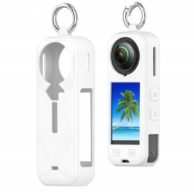 Mbrojtëse silikoni Puluz SYA002918301A për Insta360 X5, me karabiner, e bardhë