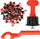 Set për nivelim pllakash S14509, 51 kokrra, me çelës, portokalli