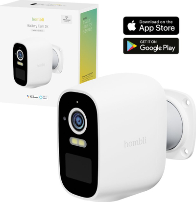 Kamerë sigurie Hombli Pan &amp; Tilt Cam, 2K, smart, e bardhë