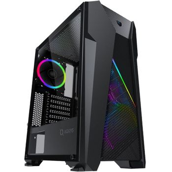 Kullë kompjuteri AQIRYS Canopus, mid tower ATX, xham i temperuar, RGB, e zezë