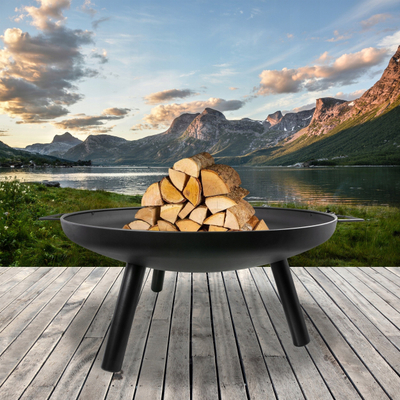 Vatër zjarri kopshti pa markë Garden Fire Pit, 59 cm, çelik, e zezë