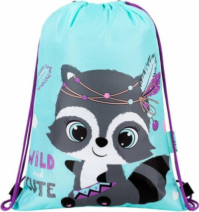 Спортска чанта Bambino Shoe Bag Racoon, за обувки и облека, отпорна на влага, шарена