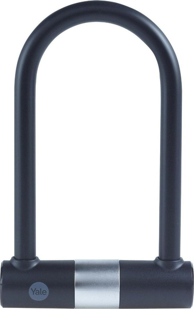 Брава за велосипед Yale U-Lock Essential Security, со клуч, калено челик, црна