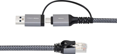 Kabllo rrjeti Microconnect CAT6, RJ45 në USB A C, 5m, gri