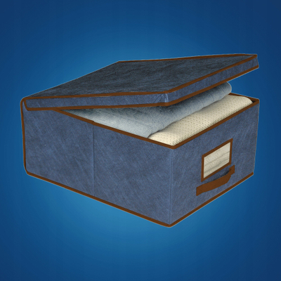 Kuti për rregullim Blue Medium Box, madhësi e mesme, prej materiali tekstil jo të endur, blu