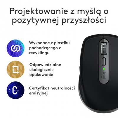 Maus Logitech MX Anywhere 3S for Mac, wireless, 8000 DPI, gri Space Gray