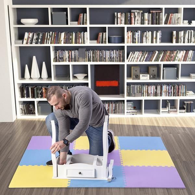 Shtresë për ushtrime One Fitness Puzzle, 9 pjesë, verdhë / kaltër / vjollcë 