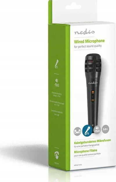 Mikrofon Durable Dynamic njëkahësh, 6.35mm edhe XLR, me kabllo 5m, i zi