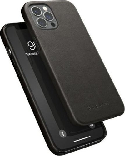 Mbulesë telefoni Bugatti Porto për iPhone 12 Pro Max 6.7", lëkurë, e zezë