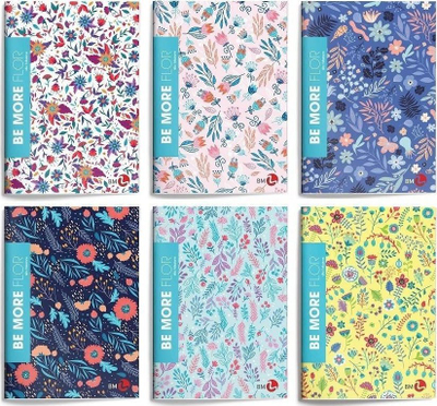 Set fletore Koh-i-Noor Be More Flor A4, 48 fletë, me vija, shumëngjyrëshe, 10 copë