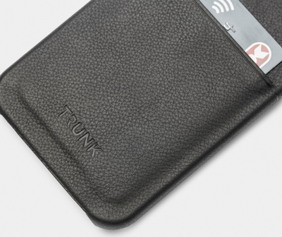 Kllëf telefoni Trunk Leather për iPhone 12 Pro Max, lëkurë, me xhep karte, ngjyrë e zezë