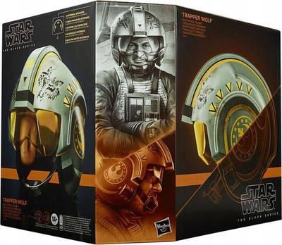 Helmë elektronike Hasbro Star Wars The Black Series Trapper Wolf, efekte zanore, madhësi që rregullohet, jeshile