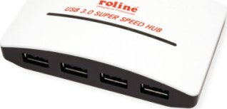 Hub USB 3.0 ROLINE 14.02.5027, 4 porte, me furnizim energjie, i zezë e bardhë