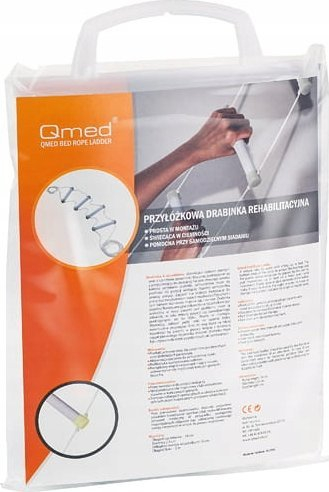Shkallë shtrati Qmed Bed Ladder, 4 shkallë, lartësi që e rregullon vetë, e bardhë