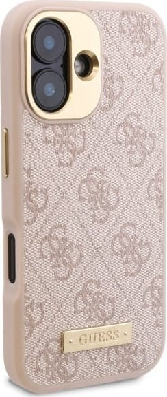 Mbrojtëse telefoni Guess GUHMP16SU4GPRP, iPhone 16 6.1", MagSafe, rozë