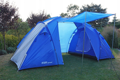 Семејна шатра KUBISPORT Family Tent, 4 лица, две спални соби, зелена